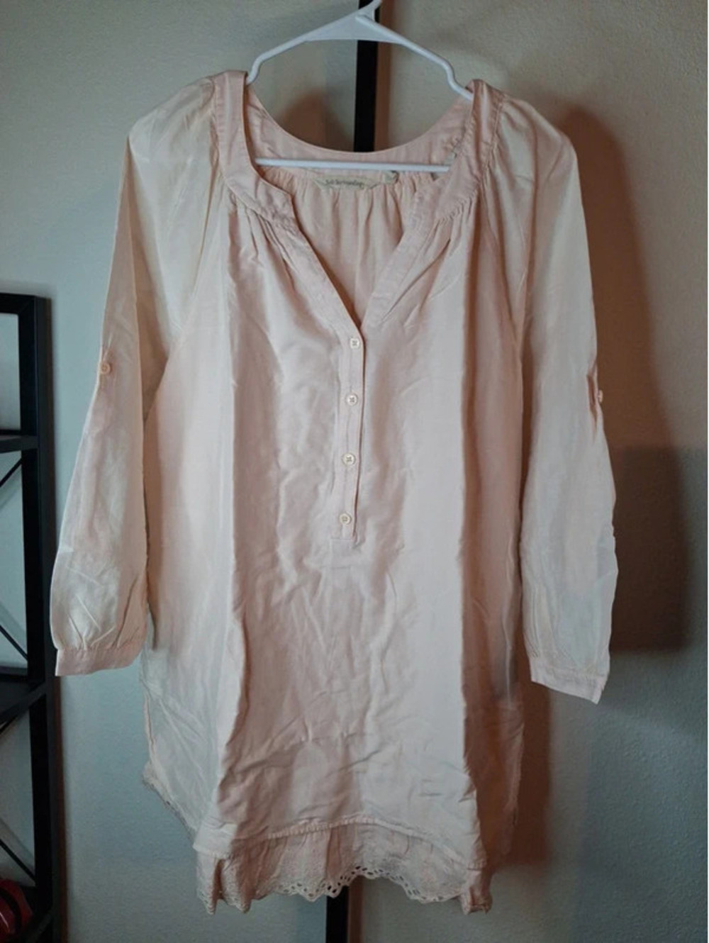 Soft Surroundings Light Pink Tunic Blouse size L
